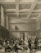 Une salle de lecture du British Museum en 1842