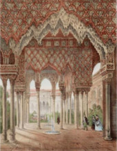 Chénot - Entrée de la cour des Lions à l'Alhambra