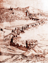Étienne Martellange - Le Pont Saint-Bénézet au début du XVIIe siècle