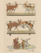 Jean de la Fontaine - Les Deux Chèvres, illustration de Benjamin Rabier