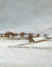 Joseph Farquharson - An Aberdeenshire Farm Under Snow