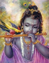 Krishna enfant jouant de la flûte
