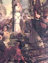 Jeanne au bûcher (par Lenepveu) - étude sur Jeanne d'Arc