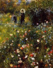 Pierre Auguste Renoir - Femme au parasol dans un jardin 1873