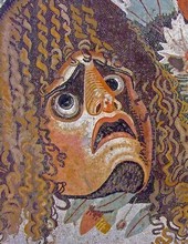 Pompéi, Mosaïque romaine - Masque tragique