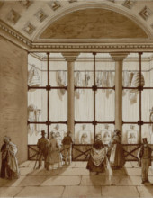 Vue intérieure de la Morgue de Paris en 1845