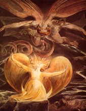 William Blake - Le Grand Dragon rouge et la Femme vetue de soleil 1805