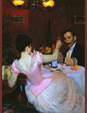 Zygmunt Andrychiewicz - À une table de café (1891)