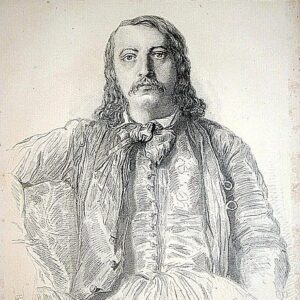 gravure d'Amédée Bodin d'après Théodore Chassériau, Portrait de Théophile Gautier