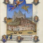 Très Riches Heures du duc de Berry: La Fête de l'archange : le Mont Saint-Michel, par les frères Limbourg (vers 1402-1416)