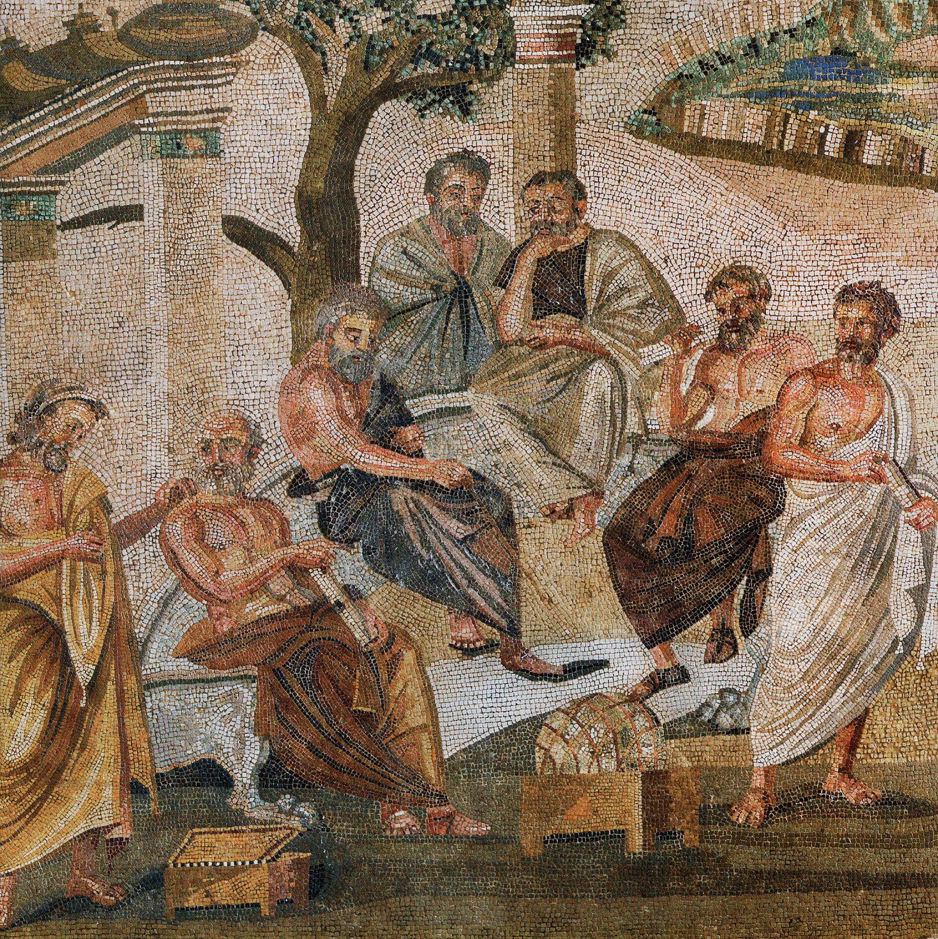 Académie de Platon, mosaïque romaine à Naples