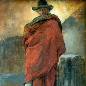 Homme drapé en rouge: habitant de Frascati