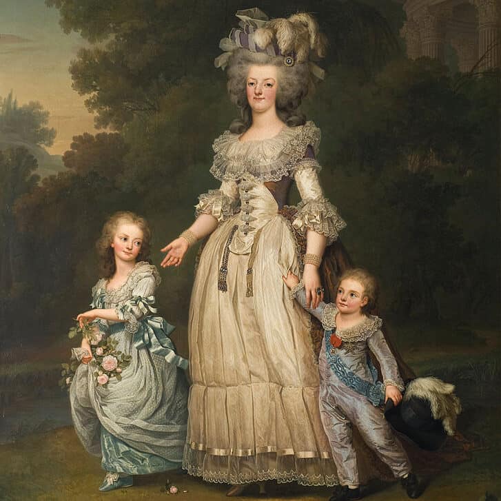 Adolf Ulrik Wertmüller, La Reine Marie Antoinette et ses deux enfants dans le parc du Trianon (1785)