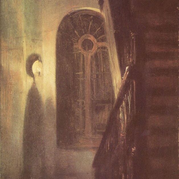 Adolph von Menzel, Escalier au crépuscule (1848)
