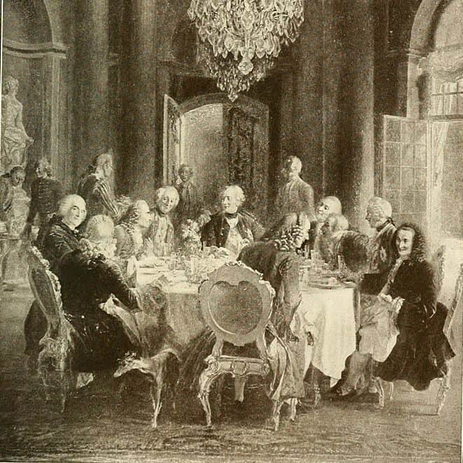 Adolph von Menzel - Table ronde du roi Frédéric II à Sanssouci (1914)