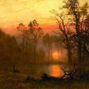 Albert Bierstadt (1830-1902), Sunset over the plains