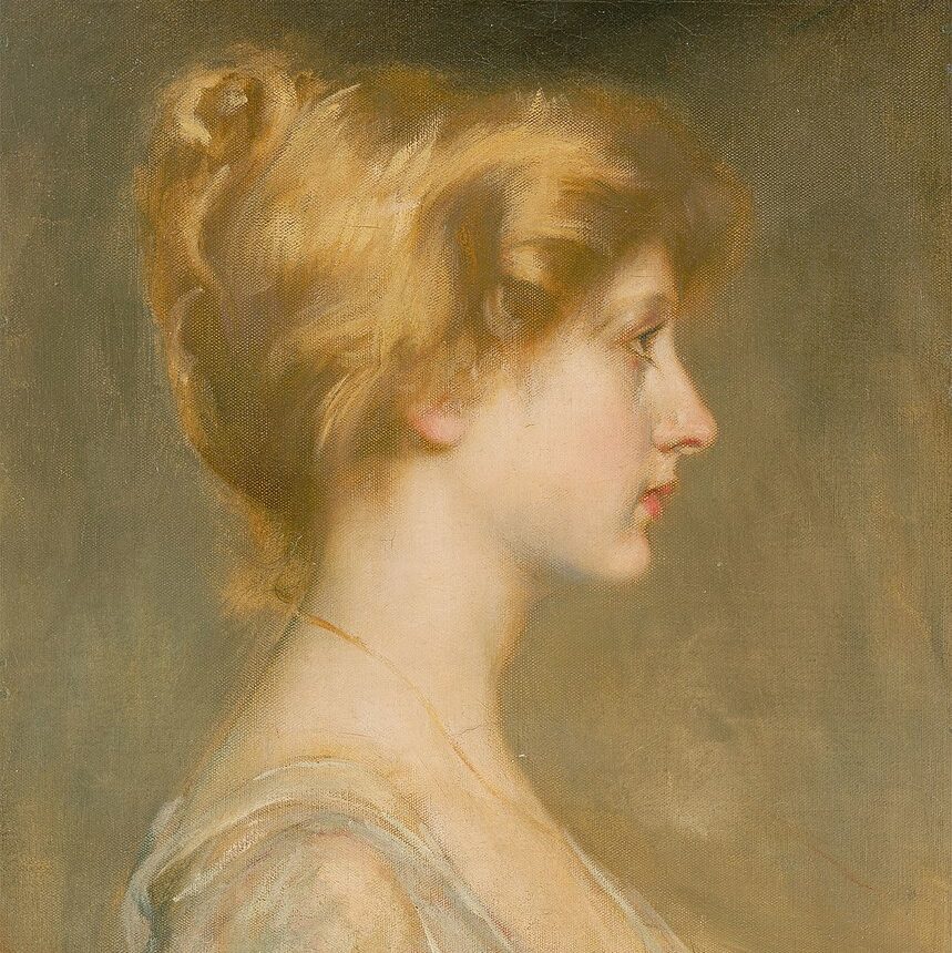 Albert Lynch - Portrait d'une femme blonde de profil