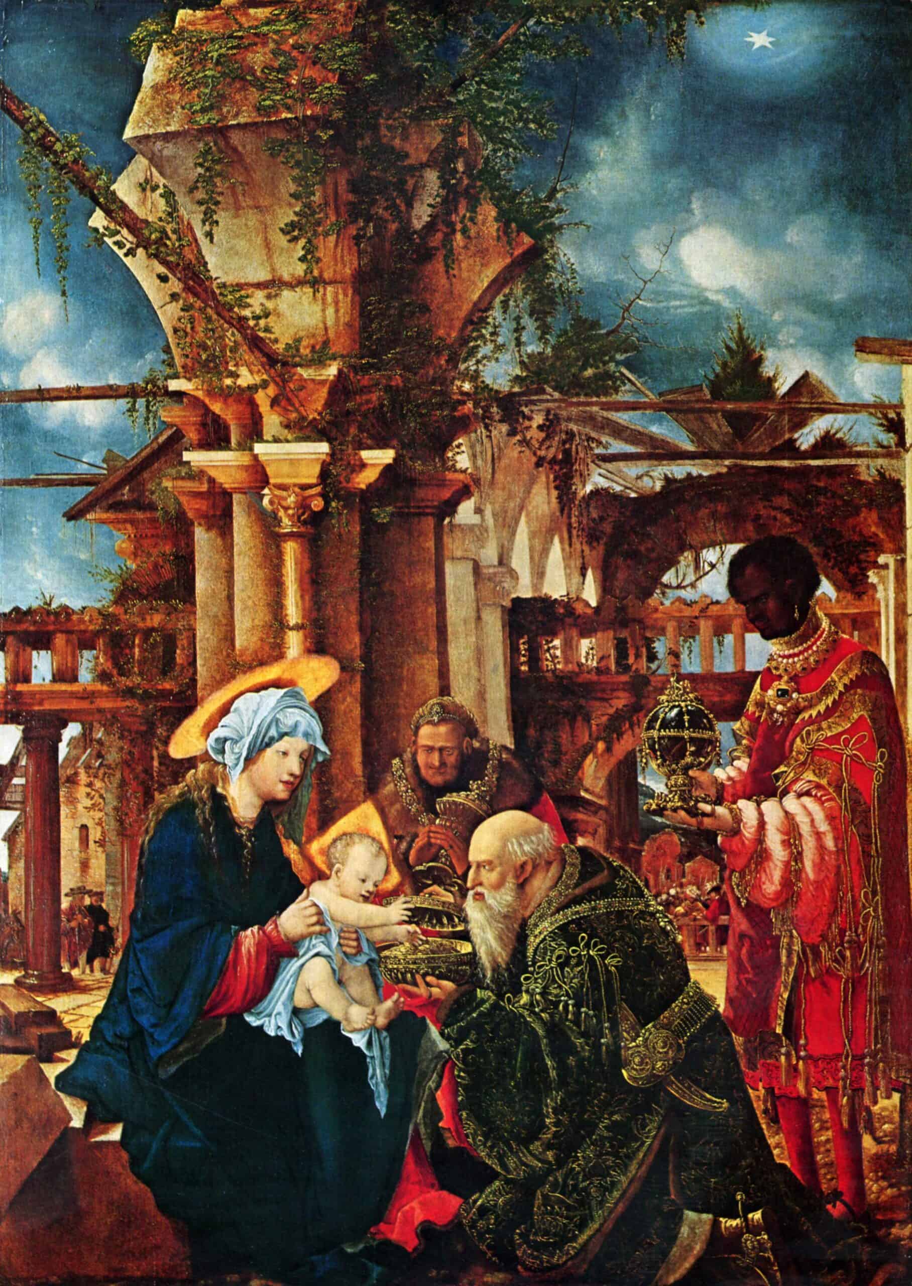 Adoration des Mages, par Altdorfer, huile sur tilleul, vers 1530