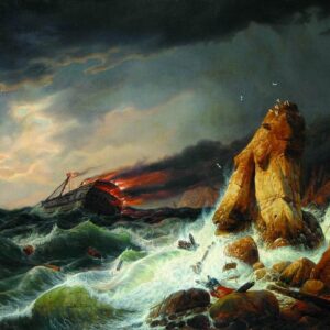 Alexey Bogolyubov - Navire en feu (1850)