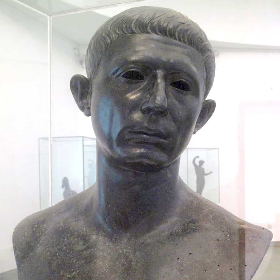 Buste en bronze de Caton le Jeune du Musée Archéologique de Rabat, Maroc