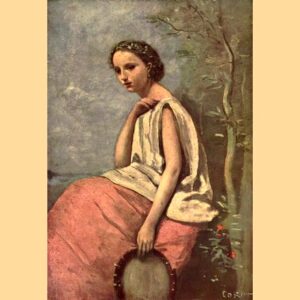 Zingara au tambour de basque, par Camille Corot (1865-1870) - Musée du Louvre, Paris