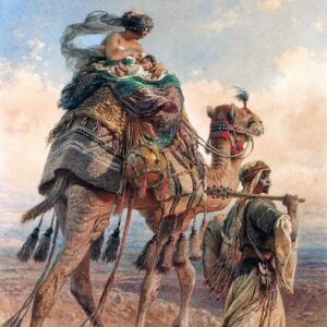Carl Haag - Une famille de Bédouins traversant le désert (1867)