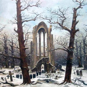 Caspar David Friedrich - Klosterfriedhof im Schnee (années 1810)