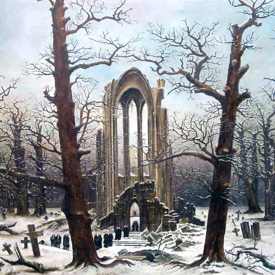 Caspar David Friedrich - Klosterfriedhof im Schnee (années 1810)