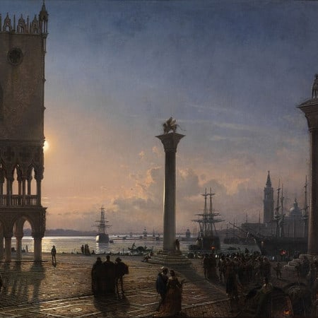 Friedrich Nerly, La Place San Marco de Venise au clair de lune (1871)
