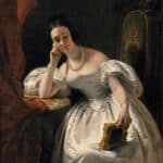 Claude-Marie Dubufe - Jeune fille au portrait (années 1830)