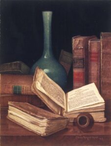 Claude Raguet Hirst, The Bookworm’s Table (1890)