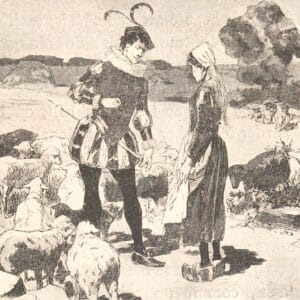 Moulignié, illustration pour Le château de cristal (Contes du Pays d'Armor, ed. A. Colin, 1890)