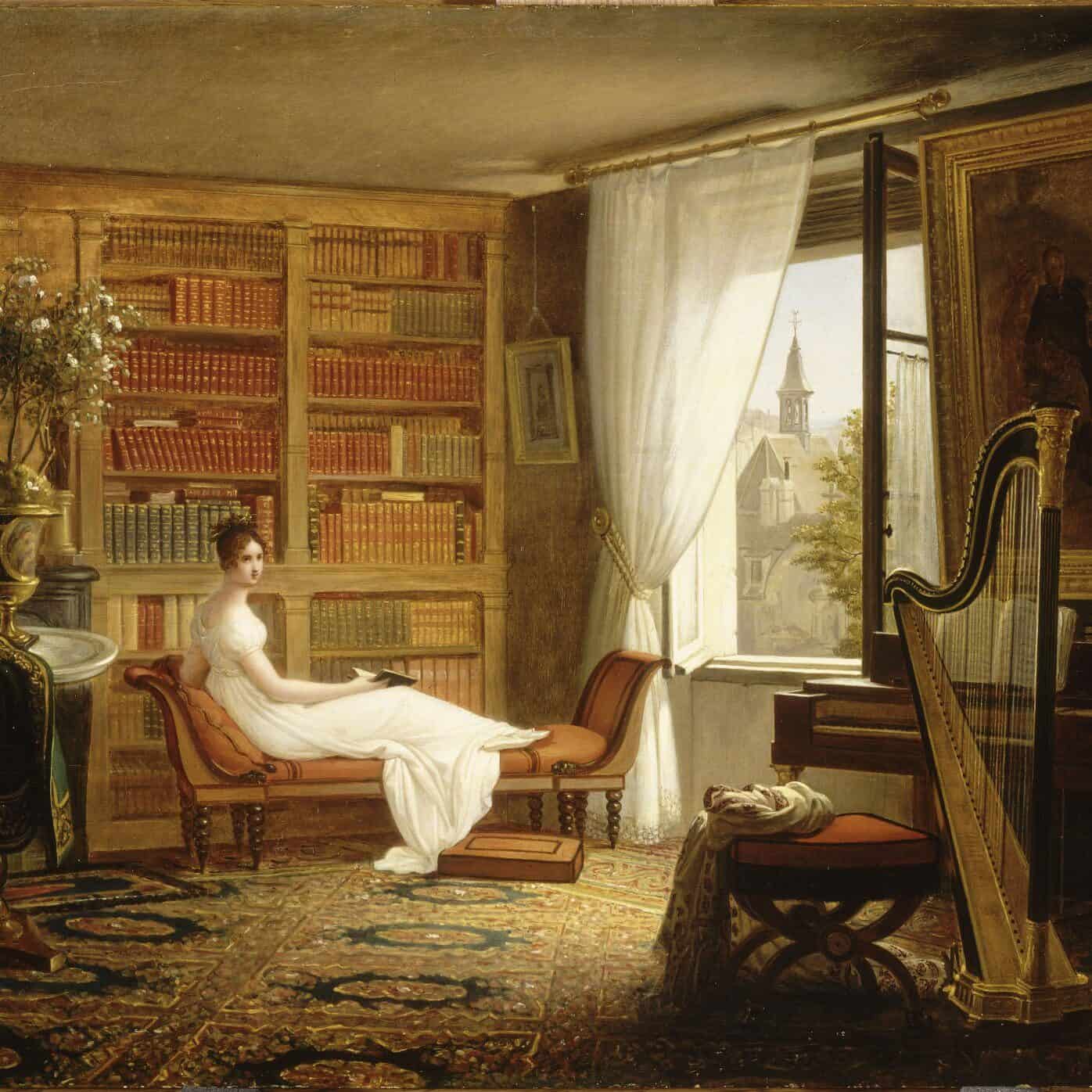 Dejuinne, François-Louis,Madame Récamier dans son salon à l'Abbaye-aux-Bois