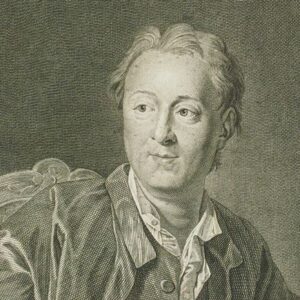 gravure de François-Anne David d'après la toile de Van Loo, portrait de Denis Diderot (1772)