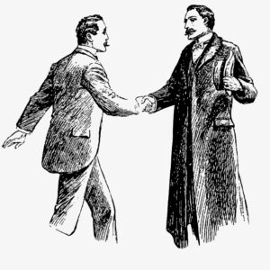 Deux gentilshommes se serrant la main