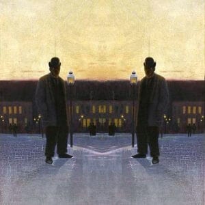 Eugeniusz Dąbrowa-Dąbrowski, Scène de rue au crépuscule (détail, 1893)