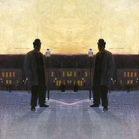 Eugeniusz Dąbrowa-Dąbrowski, Scène de rue au crépuscule (détail, 1893)
