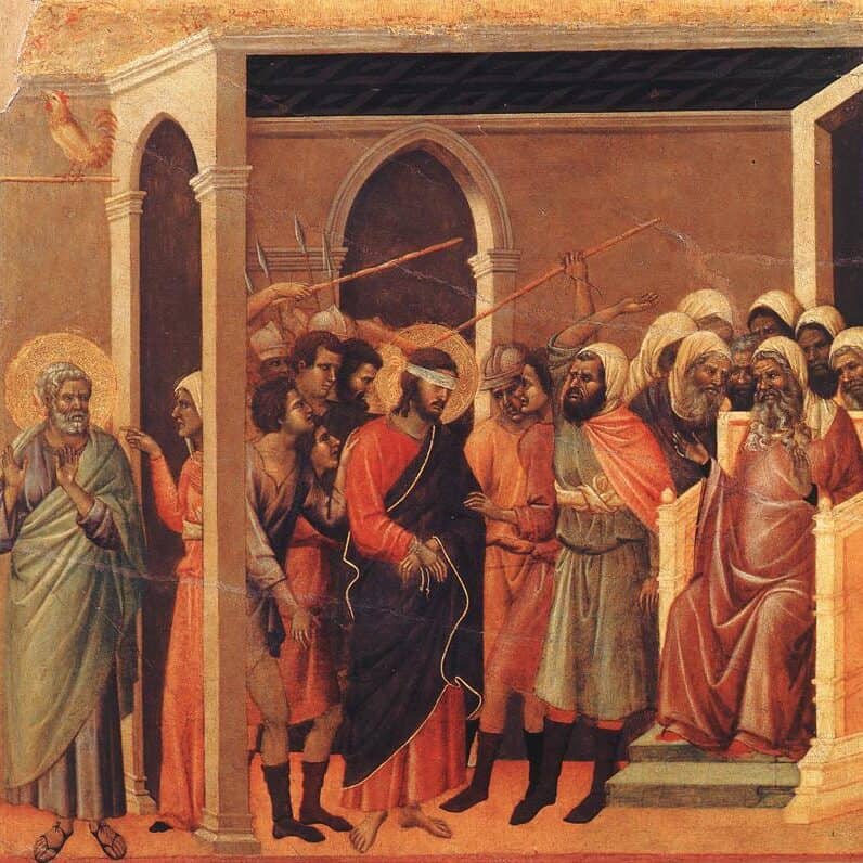 Duccio di Buoninsegna - Le Christ frappe (entre 1308 and 1311)