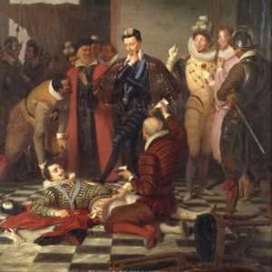 Durupt - Henri III poussant du pied le cadavre du duc de Guise (19e s)