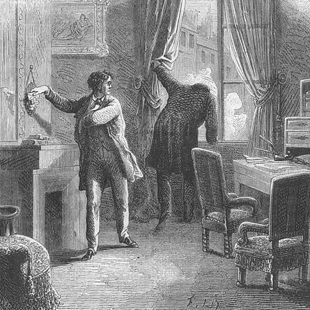 Edgar Allan Poe, La Lettre volée. Dupin et D*** (1864) - illustration par Frédéric Théodore Lix.
