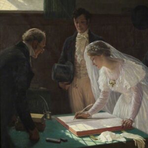 Edmund Blair Leighton, The Wedding Register (1920)
