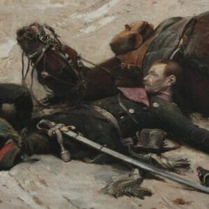 Édouard Detaille - Un officier allemand mort près de son cheval expirant (fragment du Panorama de la bataille de Champigny), 1882