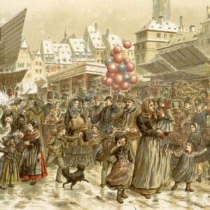 Emile Schweitzer-Foire de Noël sur la place Kléber en 1859