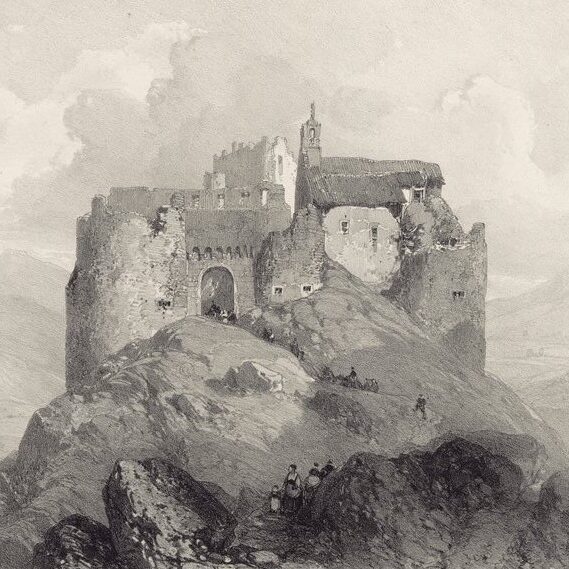 Entrée du château de Gallard (Dauphiné, 1854)