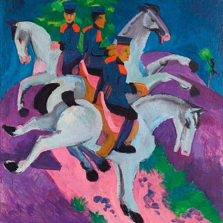 Ernst Ludwig Kirchner - Reitende Artilleristen (Mounted Artillerymen), 1915