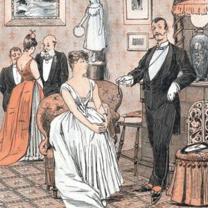 Femme et baron - illustration publiée dans le magazine politique danois Ravnen (1890)