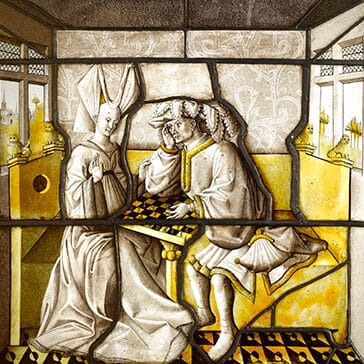 France, Paris, Musée de Cluny, Musée national du Moyen Âge, salle 19 - Joueurs d'échecs (XVe siècle)
