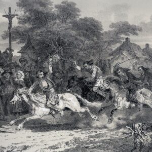 François Hippolyte Lalaisse : Une course à Carhaix (dessin, 1867)