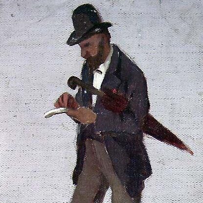Frederik Collett - Man with Umbrella (vers 1870-1880)