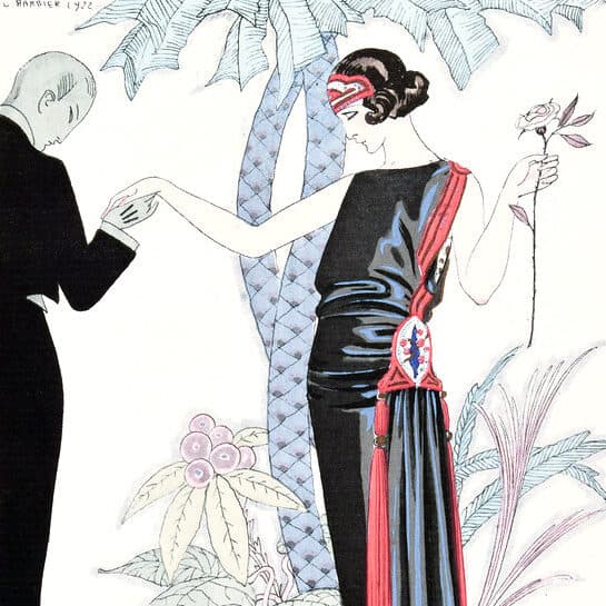 George Barbier - Espérez. Robe du soir, de Worth (1922)
